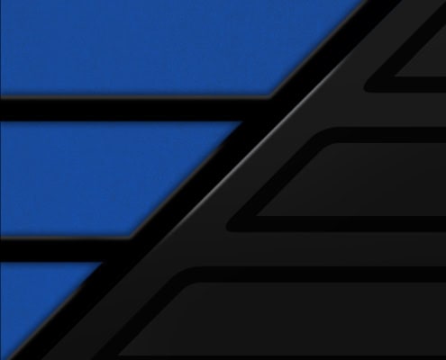 Black Fiberglass & Rail w/Electric Blue Metallic Panel