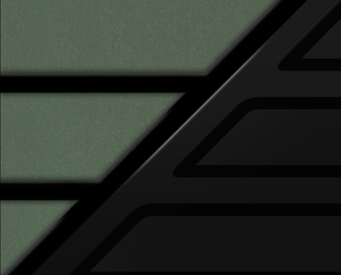 Black Fiberglass & Rail w/Sage Green Metallic Panel